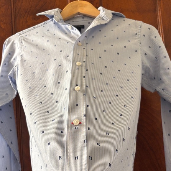 Tommy Hilfiger Blue Striped Button-Up Shirt - Picture 6 of 8